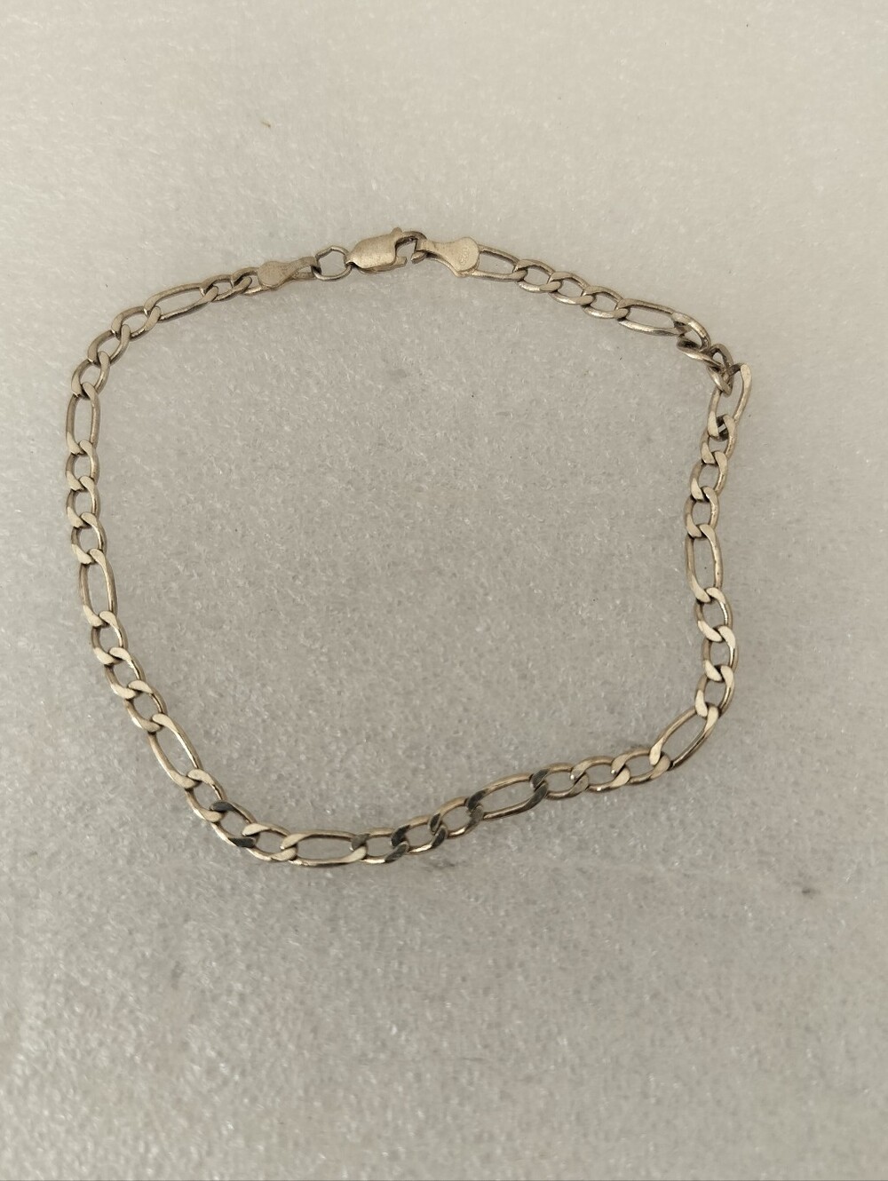 Sterling Silver Figaro Link Bracelet 925 Made In Mexico